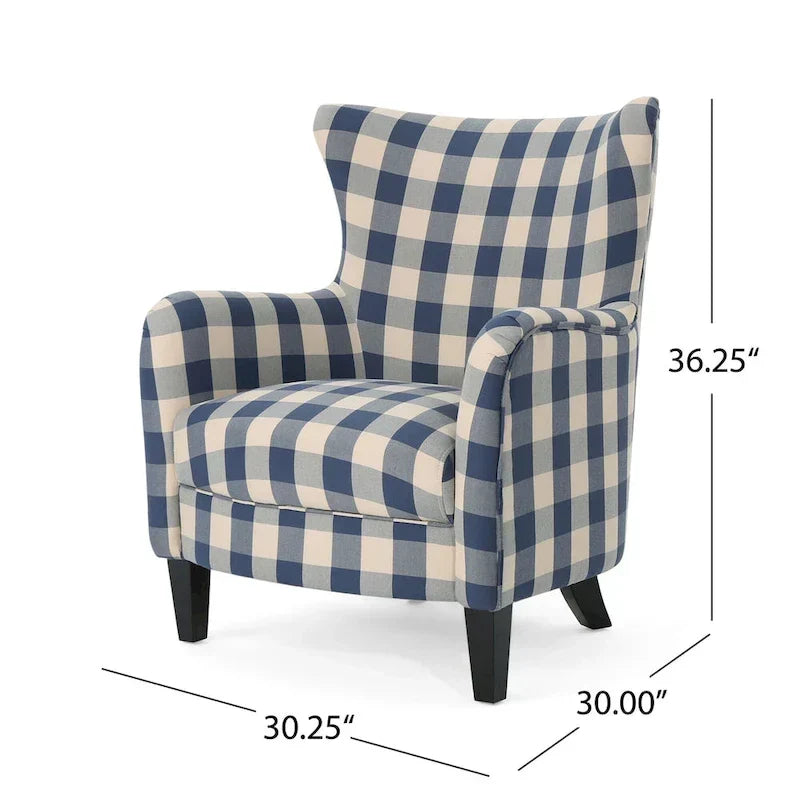 Moderner Retro-Armlehnstuhl, 30,25 Zoll hoch, gepolstert mit Holzbeinen für das Wohnzimmer