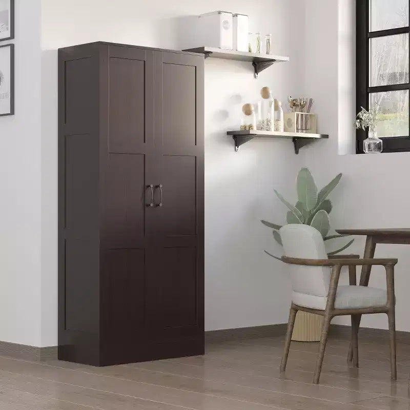 HOMCOM 71 Hoher Aufbewahrungsschrank im modernen Stil mit Ablagen für Schlafzimmer, Wohnzimmer oder Flur
