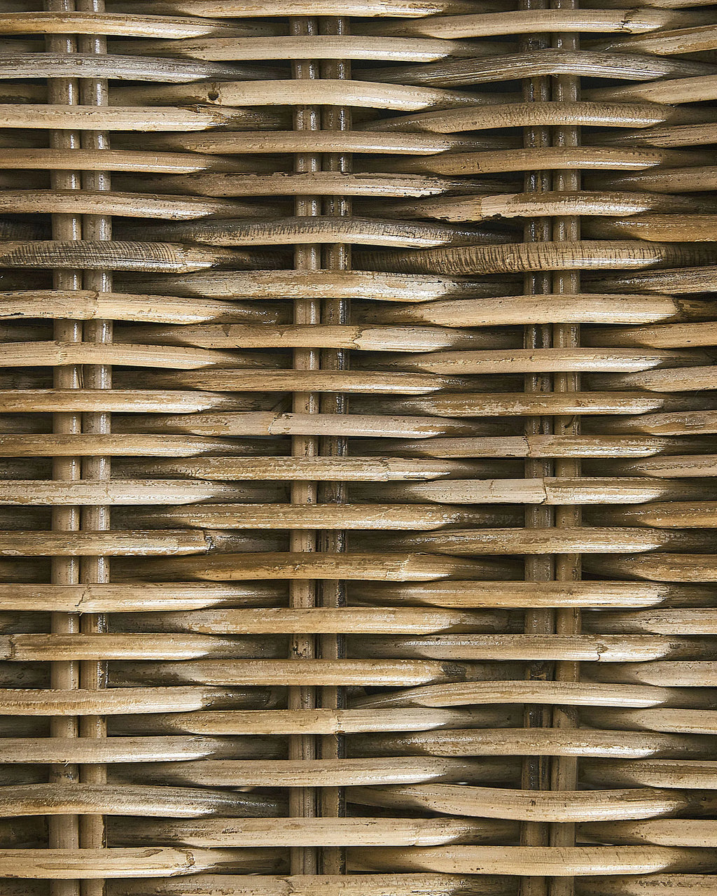 Gartenliege mit Fußstütze aus Naturrattan