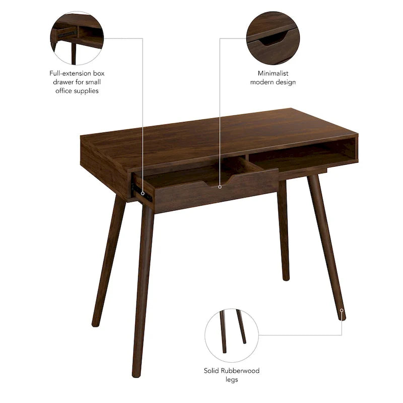 Bush Furniture Nora 40 Zoll breiter Schreib- und Computertisch mit Stauraum