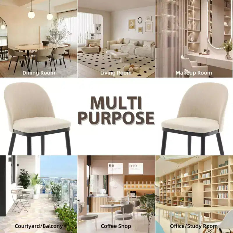 Esszimmerstühle 4er/6er-Set, gepolsterter Küchenstuhl, Leinen-Landhausstuhl mit verstellbaren Füßen für Esszimmer, Wohnzimmer
