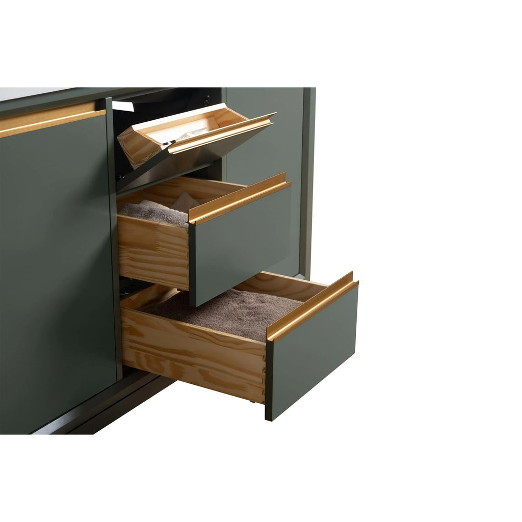 Vanity Art Badezimmerschrank mit Keramikwaschbecken und Platte aus technischem Marmor