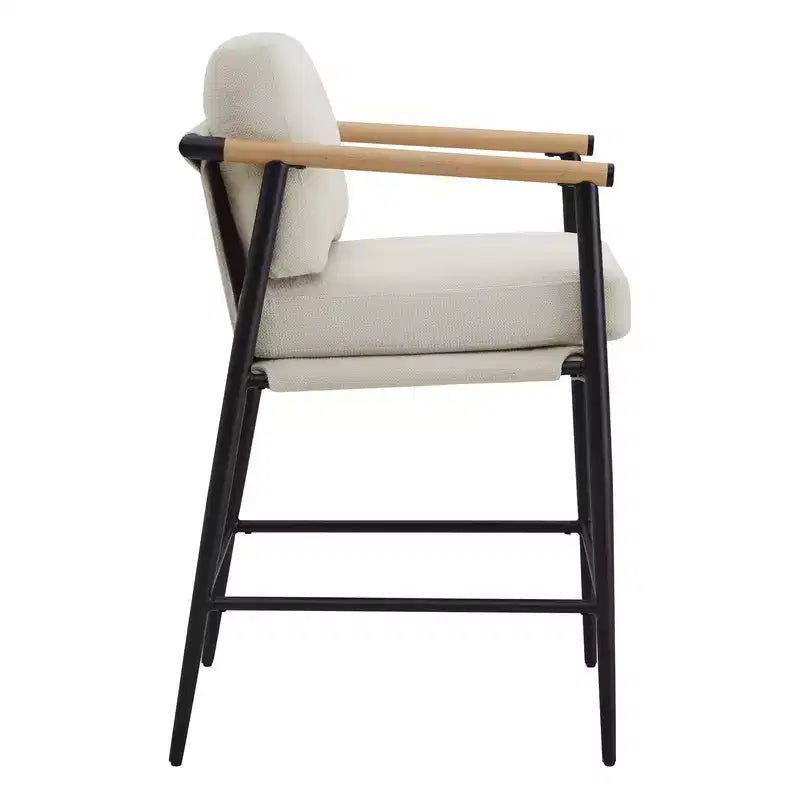 Spruce&Spring Moderne Tresenhocker mit Armlehnen & Metallgestell, 2er-Set