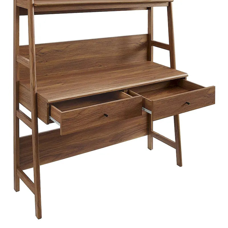 Schreibtisch mit Bücherregal und Schubladen