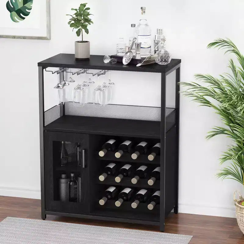 DobleePy Bar-Schränke, Weinschränke, Sideboards, verstellbare Einlegeböden, geeignet für kleine Barschränke in Küchen und Restaurants, Retro-Farbe