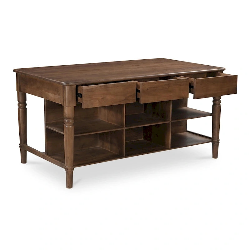 NADAAL STUDIOS Cove, Kücheninsel aus Holz mit Stauraum – 72 B x 40,5 T x 36,5 H