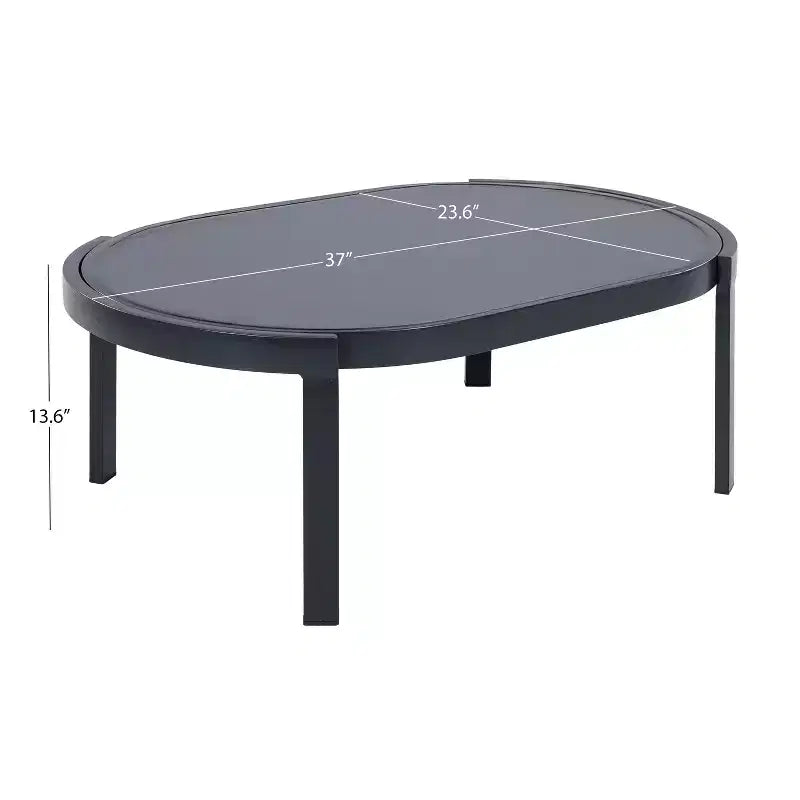 Christopher Knight Home Althea 5-teilige moderne, geschwungene Aluminium-Lounge-Garnitur für den Außenbereich mit Glastisch