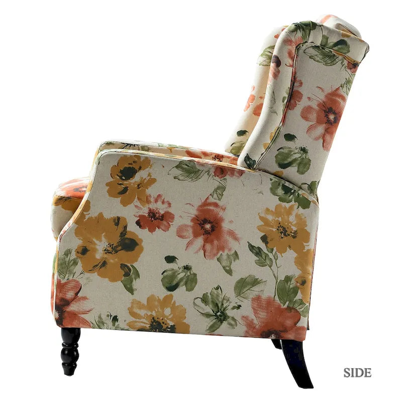 Manueller Mid-Century-Modern-Relaxsessel mit Rückstellfunktion und Ohrensesseldesign