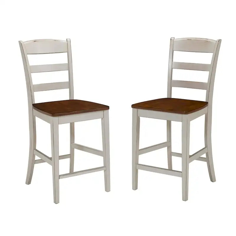 Homestyles Monarch 3-teiliges Kücheninsel-Set aus cremeweißem Holz mit ausklappbarer Holzplatte – 48 x 25 x 36
