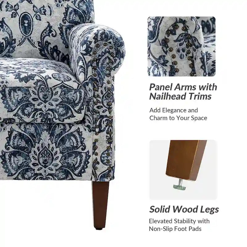 Giampiero Wohnzimmer-Sessel mit Ziernägeln, 2er-Set von HULALA HOME