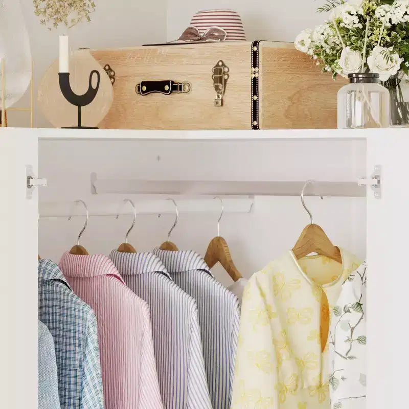 Hitow minimalistischer Eckkleiderschrank mit Doppeltür und Schubladendesign