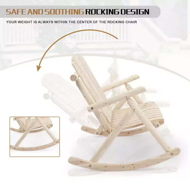 Karl Home | 47 Zoll hohe Outdoor-Schaukelbank aus Massivholz