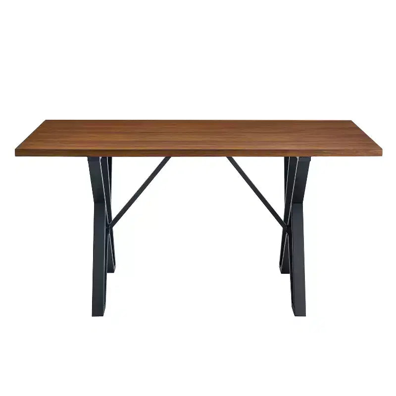5-teiliges Esstisch-Set mit 4 Essstühlen und rundem/eckigem Tisch, Schwarz+Natur/Walnuss-ModernLuxe
