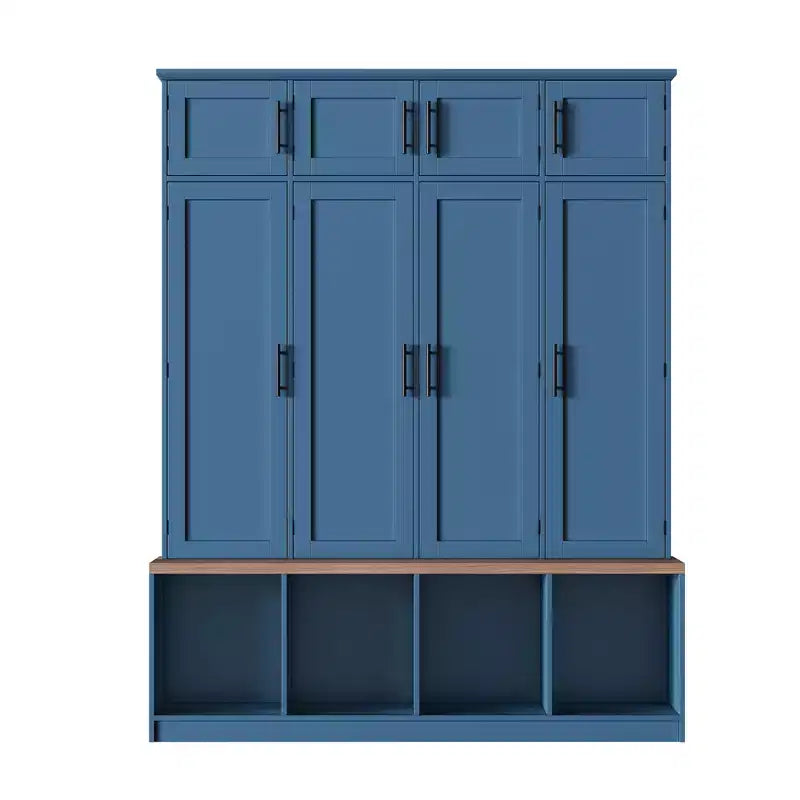 GDFStudio Jessica Farmhouse 4-in-1-Garderobe mit versteckten Haken und Sitzbank mit Stauraum