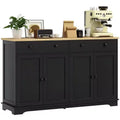 HOMCOM Sideboard-Buffetschrank mit Stauraum, moderner Küchenschrank mit 4 Türen, 2 Schubladen und 2 verstellbaren Einlegeböden, Kaffeebar-Schrank
