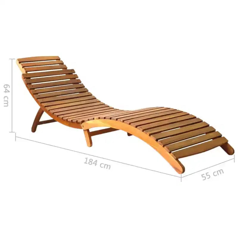 vidaXL Sonnenliege Naturbraun Massivholz Akazie mit natürlicher Ölung