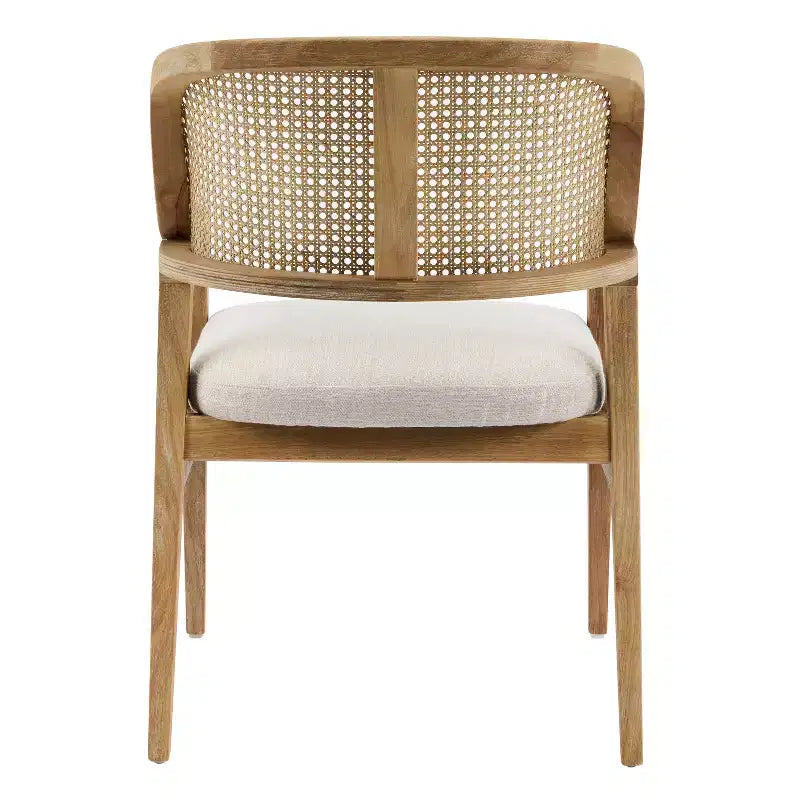 Christopher Knight Home Bennett Mid-Century Modern Essgruppe aus Holz, 5-teilig, ausziehbarer Tisch und 4 gepolsterte Stühle mit Rohrgeflecht-Rückenlehne