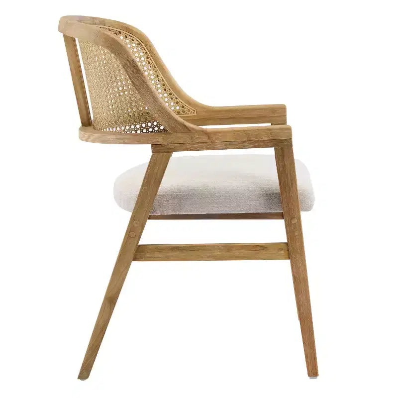 Christopher Knight Home Bennett Mid-Century Modern Essgruppe aus Holz, 5-teilig, ausziehbarer Tisch und 4 gepolsterte Stühle mit Rohrgeflecht-Rückenlehne