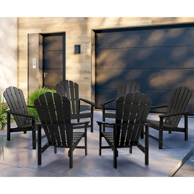Vrakae 6er-Set stapelbarer Adirondack-Gartenstühle aus HDPE für jedes Wetter