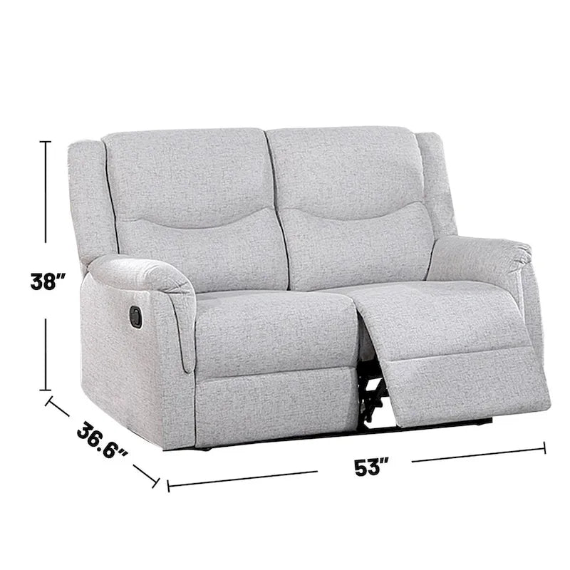 Manuell verstellbares Loveseat-Sofa mit Bezug in Leinenoptik