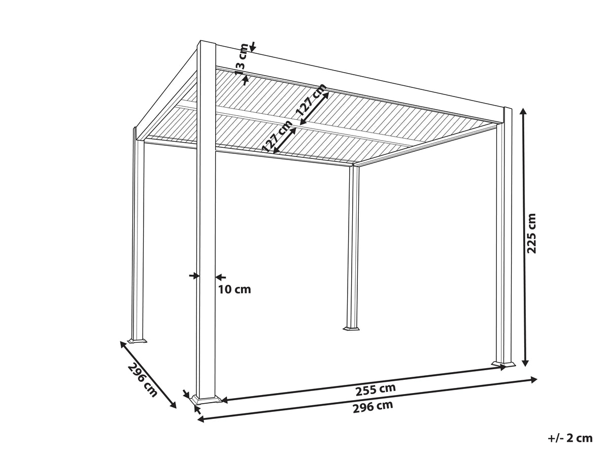 Metallpavillon 296 cm x 296 cm Schwarz