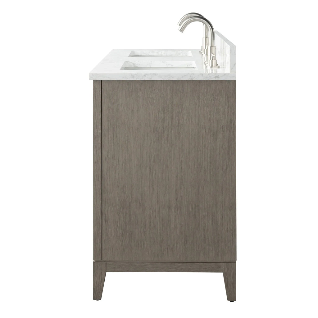 Vanity Art Badezimmerschrank mit Keramikwaschbecken und Platte aus technischem Marmor