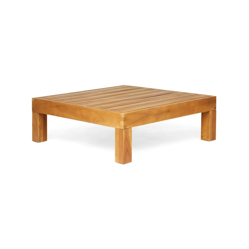 Oana Gartenmöbel-Set aus Akazienholz mit linkem Armteil, bestehend aus 2-Sitzer-Sofa und Couchtisch, inklusive Sitzkissen, von Christopher Knight Home