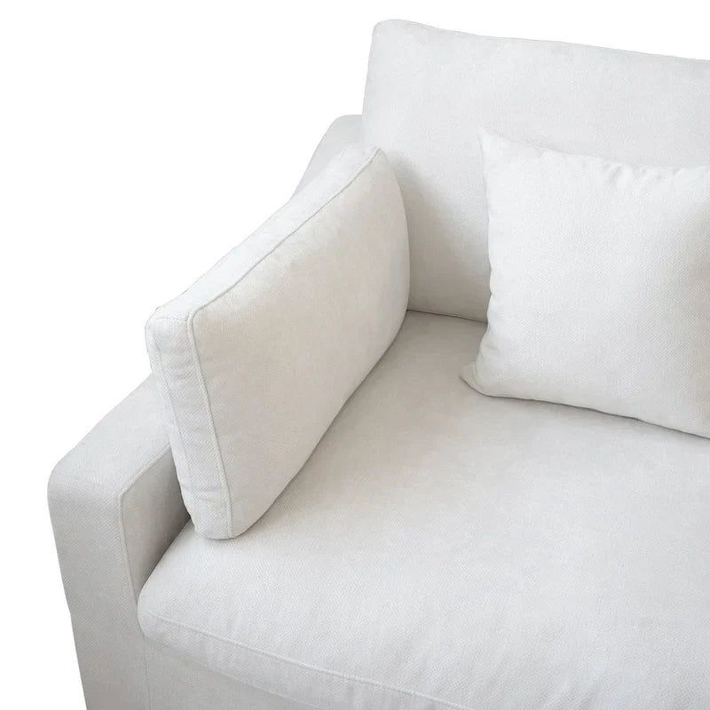 Großes Ecksofa aus Leinen für das Wohnzimmer-Set