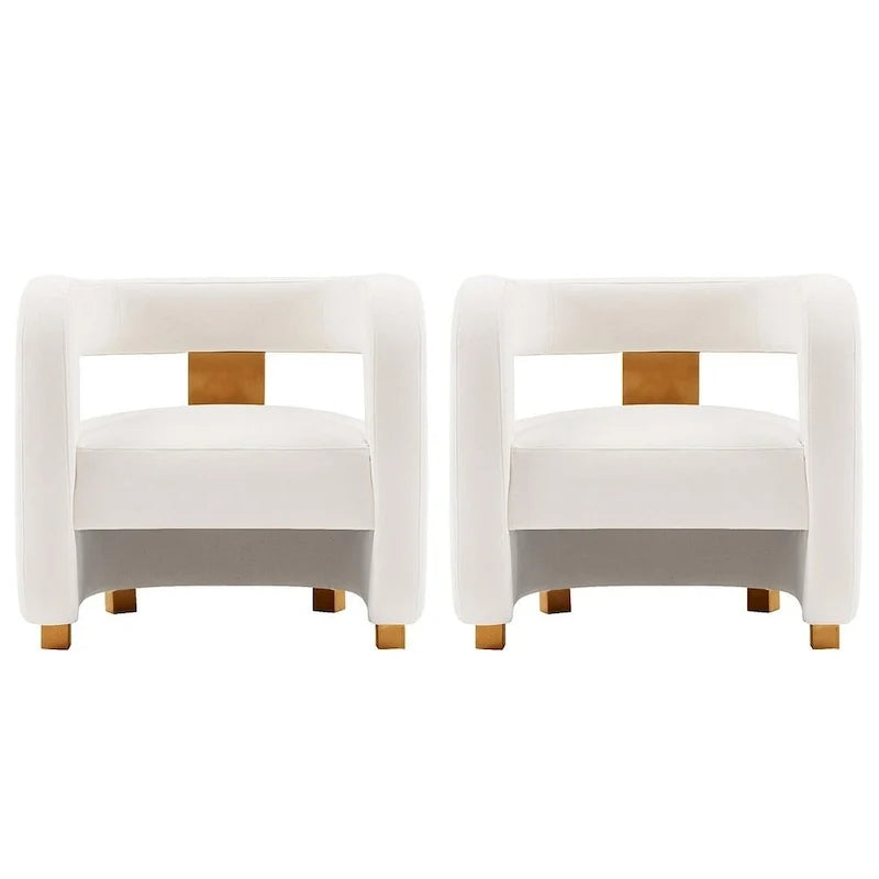 Manhattan Comfort Amirah moderner Samt-Akzentstuhl, 2er-Set