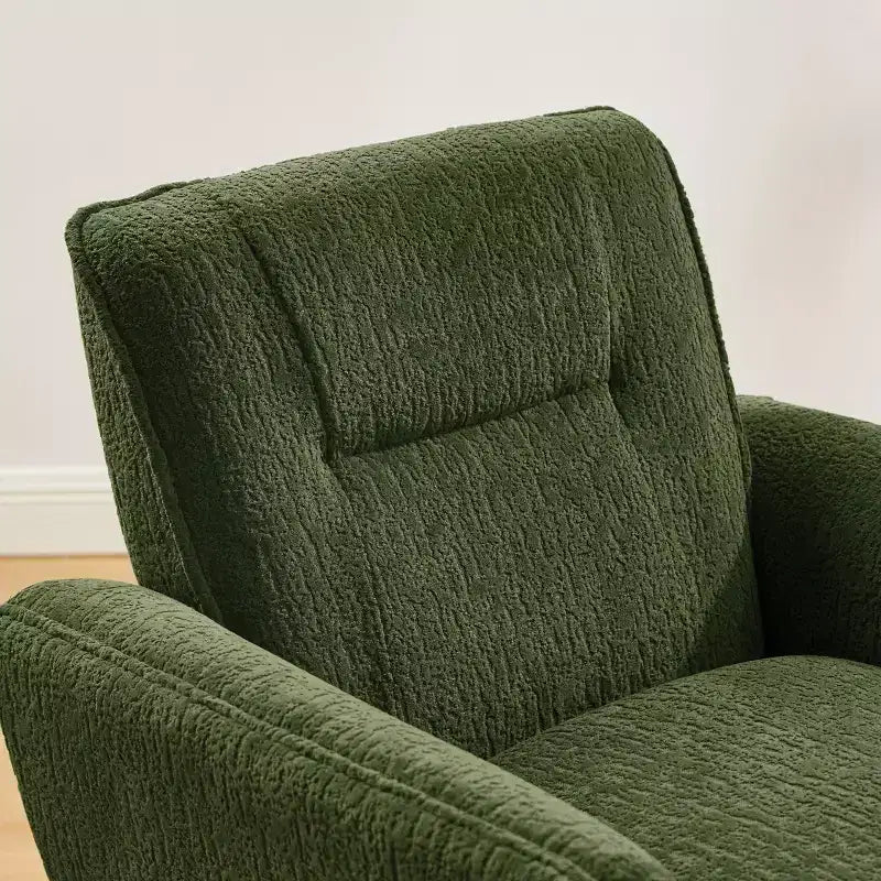 Art Leon Bequemer Akzentstuhl aus Jacquard-Flanell mit Holzbeinen