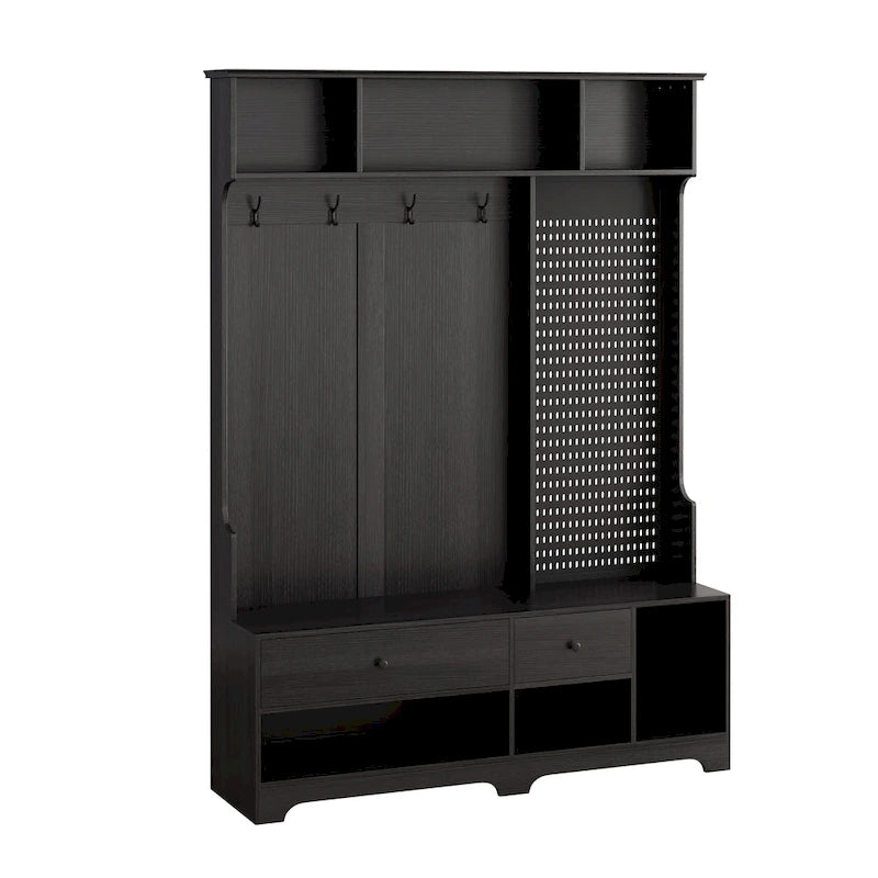 GDFStudio – Finn Multifunktionale Garderobe mit Schuhbank, Lochwand und viel Stauraum