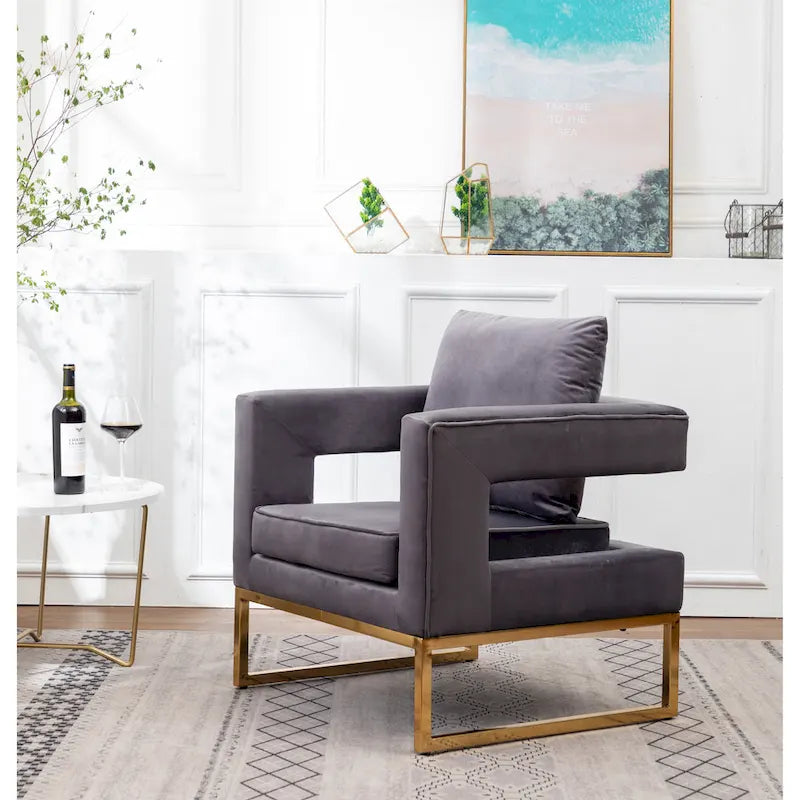 Roundhill Furniture Lenola zeitgenössischer gepolsterter Akzentsessel