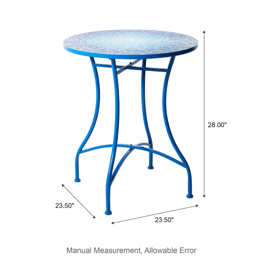 Glitzhome Klappbares Bistro-Set aus Metall für den Außenbereich, 3-teilig, Terrassentisch und Stühle