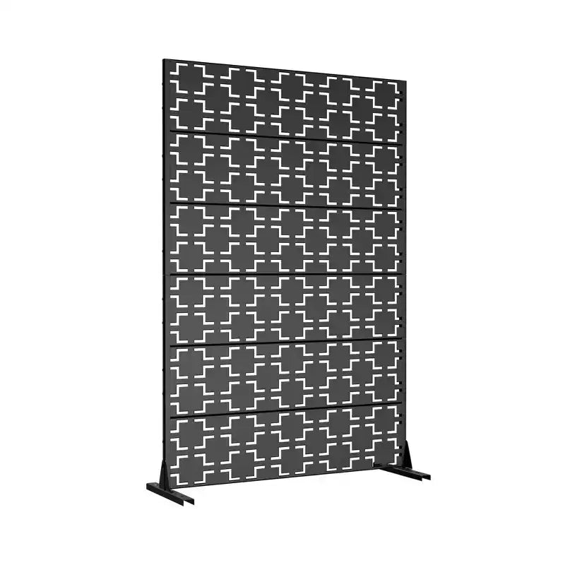 Quadrat 01 Sichtschutz aus schwarz verzinktem Stahl (6-teiliges Set)