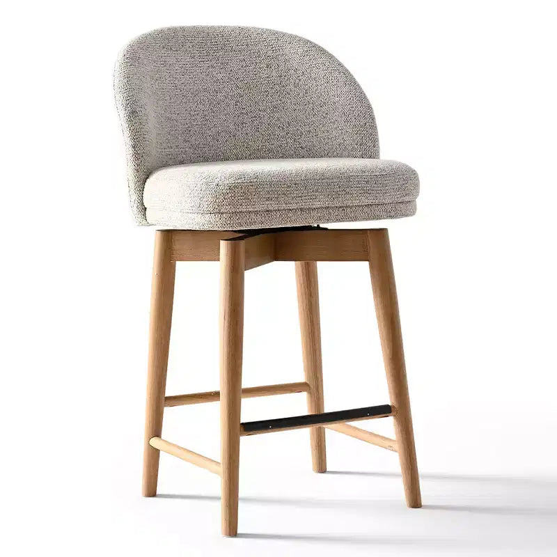 2er-Set moderne drehbare Tresenhocker mit gepolsterter Sitzfläche, 360° rotierbare Stühle für Kücheninsel oder Hausbar mit Massivholzbeinen - Panipeachy