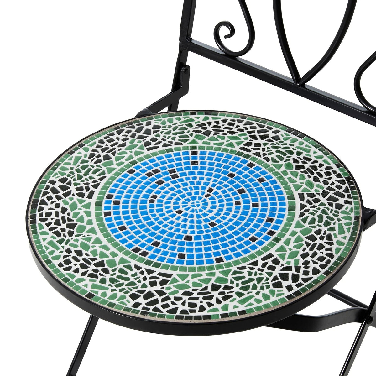 Glitzhome Klappbares Bistro-Set aus Metall für den Außenbereich, 3-teilig, Terrassentisch und Stühle