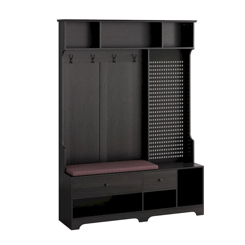 GDFStudio – Finn Multifunktionale Garderobe mit Schuhbank, Lochwand und viel Stauraum