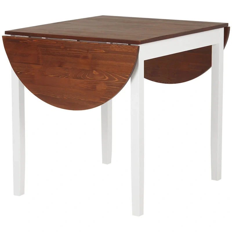 HOMCOM 55 cm Massivholz-Küchentisch, Klapptisch für kleine Räume, ausklappbarer Esstisch