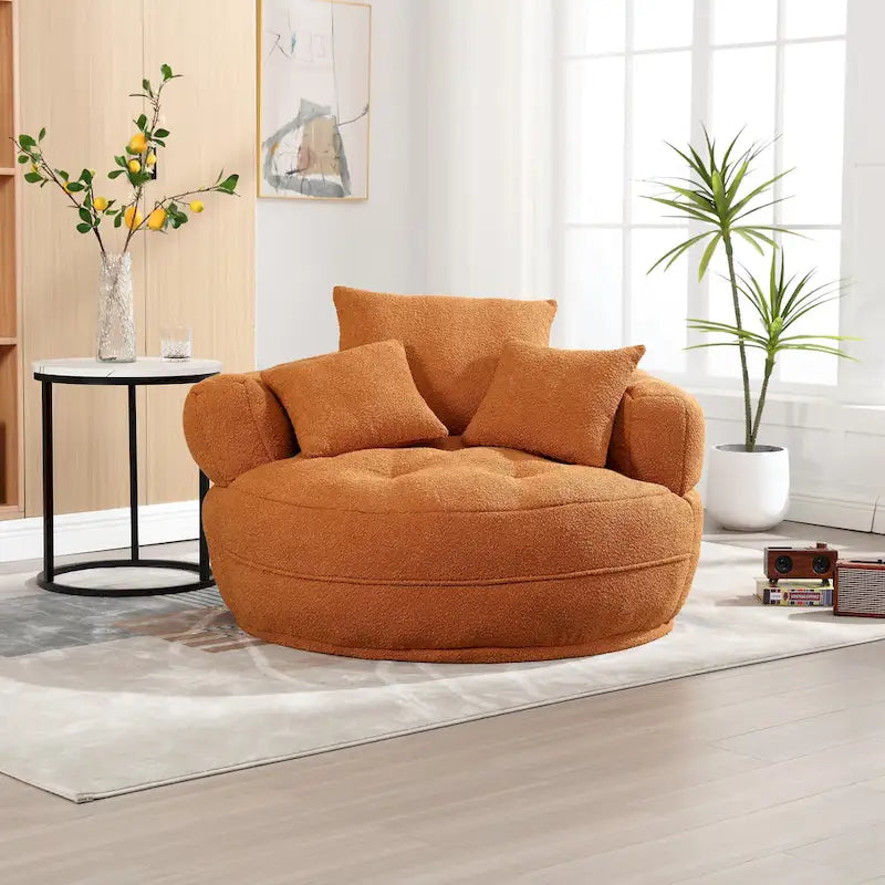 Runder Loungesessel – Weiß/Blau/Grau/Gelb/Orange/Rosarot/Marineblau/Grün, Einzel- & Doppelsitz
