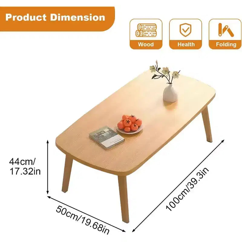 39,9 Klappbarer Couchtisch aus Holz, faltbarer Laptoptisch für kleine Räume, niedriger Schreibtisch für den Boden, für Schlafzimmer, Büro, Wohnung