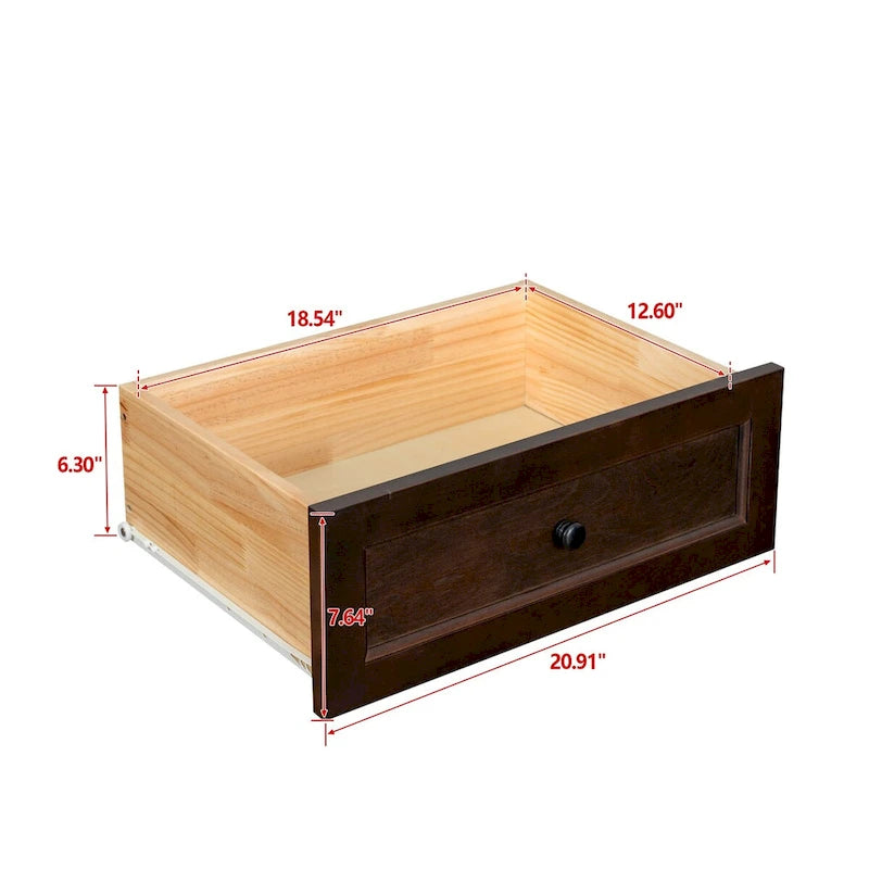 Kommode aus Massivholz mit sprühlackierten Schubladen, Buffetschrank, Sideboard mit Schließfächern, Anrichte, Konsolentisch mit Schließfächern