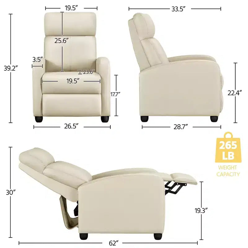 Yaheetech 2er-Set moderne Relax-Sofas aus PU-Leder für Wohnzimmer und Schlafzimmer