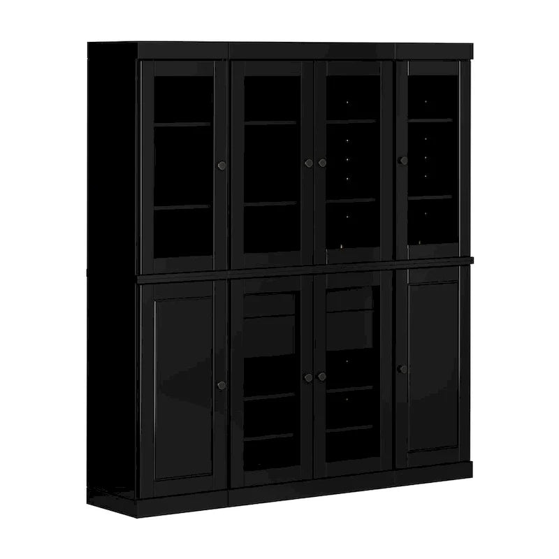 Küchenbuffet aus 100 % Massivholz mit Glas- oder Holztüren und 2-Schubladen-Set, 65 x 71,5