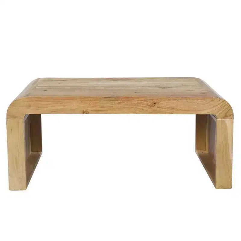 Royal Hampton Couchtisch, handgefertigt aus natürlichem Akazienholz, rechteckig, abgerundete Wasserfall-Tischplatte, 91 cm