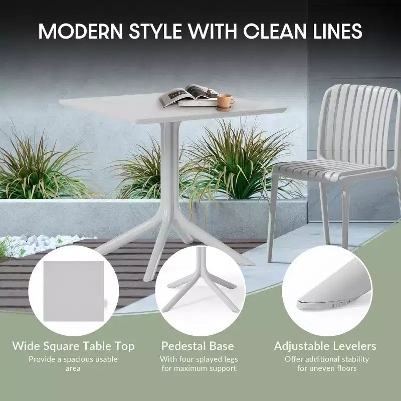 WestinTrends Playa Modern 5-teiliges Essgruppe aus Kunstharz für die Terrasse mit stapelbaren Terrassenstühlen