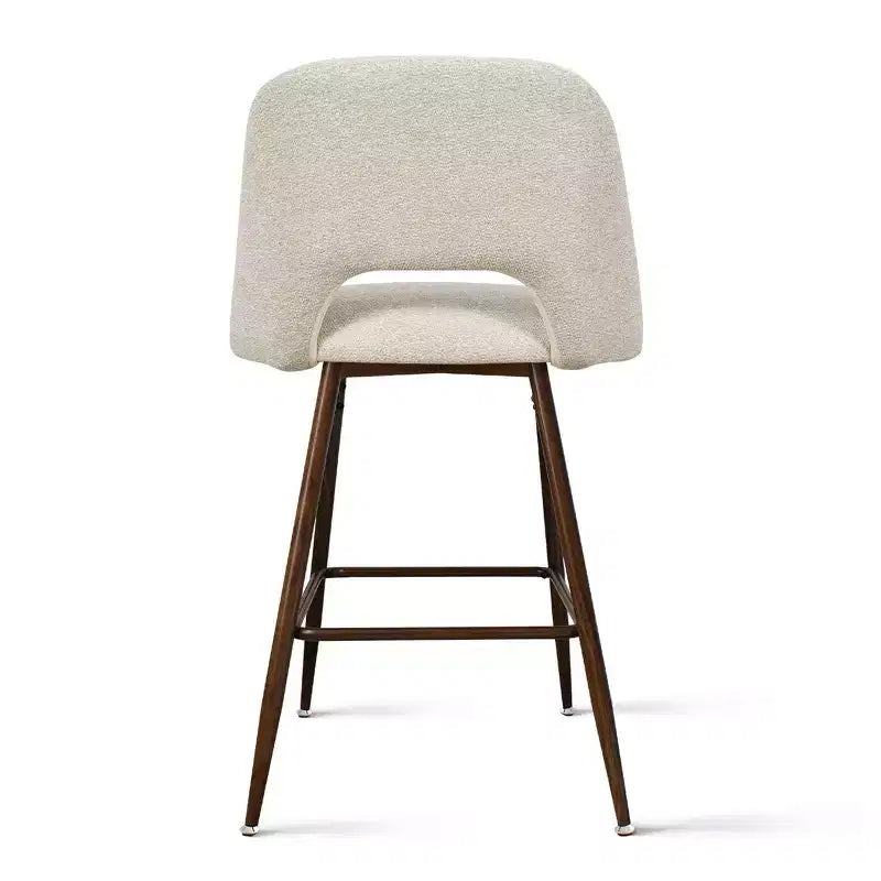 3er-Set Mid-Century Modern Barhocker in Thekenhöhe, 26 Zoll gepolsterte Kücheninselstühle mit Metallbeinen in Walnuss-Optik - Panipeachy