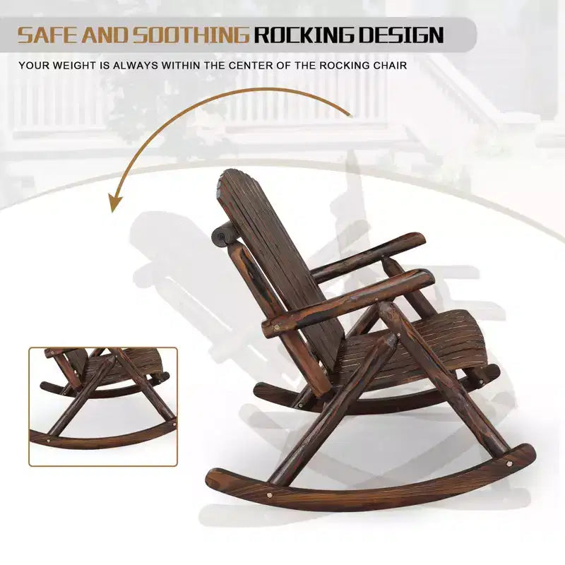 Karl Home | 47 Zoll hohe Outdoor-Schaukelbank aus Massivholz