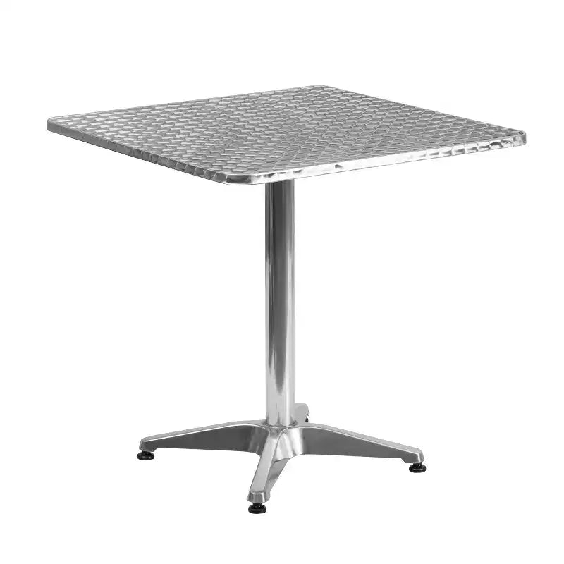 Emma und Oliver 27,5-Zoll-Aluminium-Tischset mit 4 Stühlen mit Lattenlehne