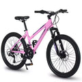 NAYSAYE Fahrrad 26 Zoll Mountainbike mit 21-Gang-Schaltung und Dual-Scheibenbremsen für Teenager und Damen, Pink, 65*24,8*37,4