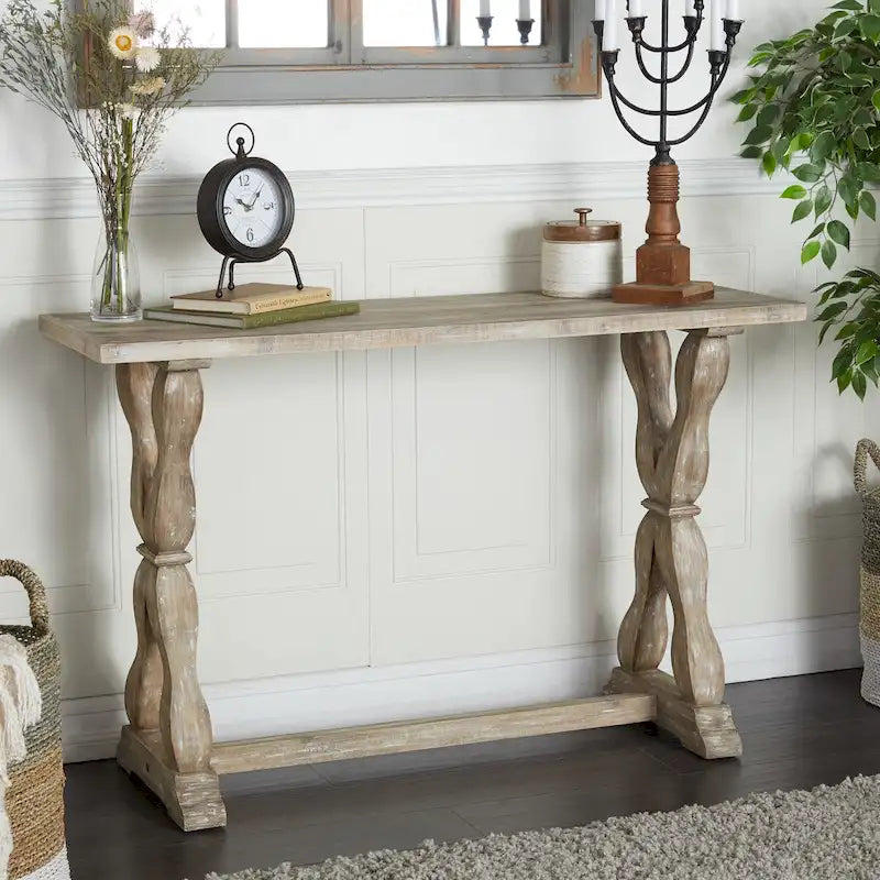 Holz-Konsolentisch oder Bank mit Used-Effekt - Braun - Roche River Decor